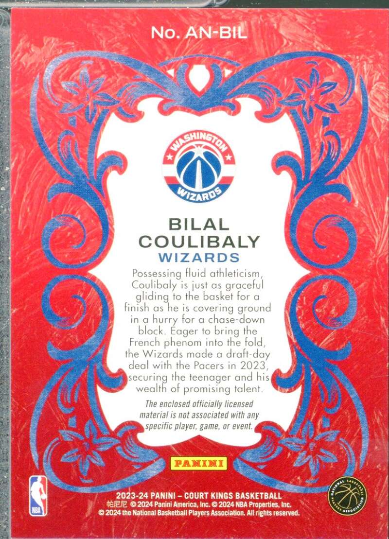 Bilal Coulibaly Rookie Card 2023-24 Court Kings Art Nouveau Jerseys #3  Image 2