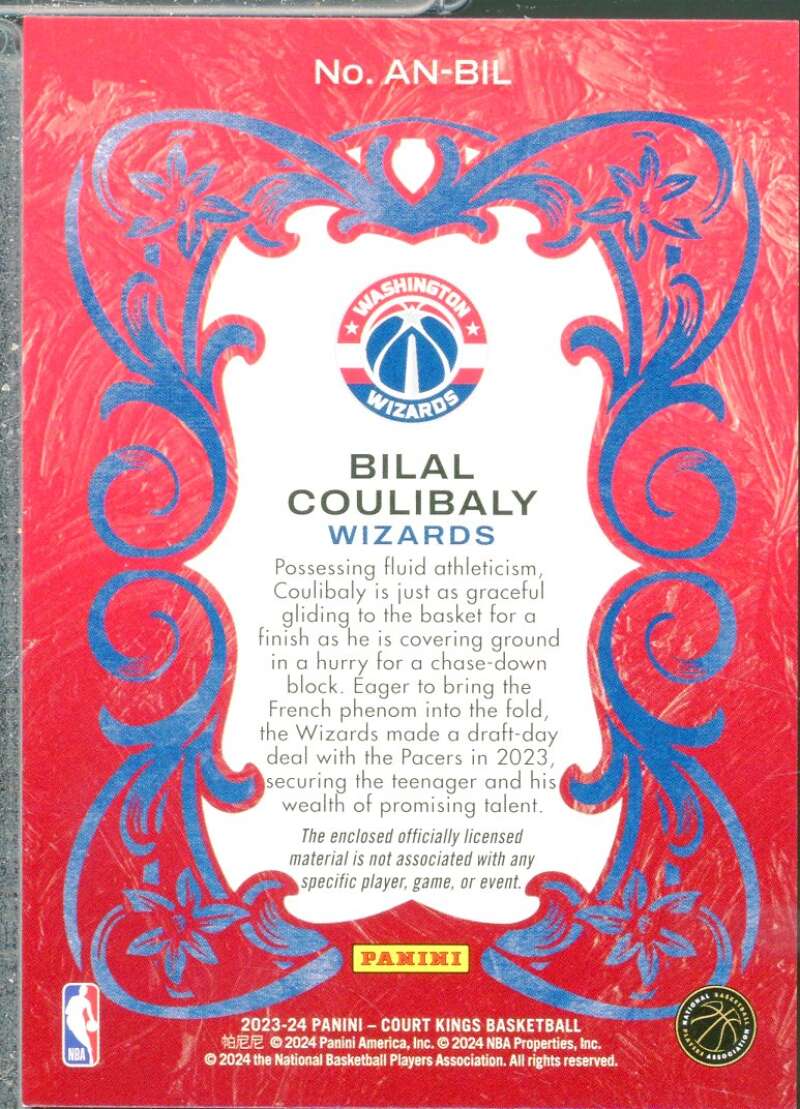 Bilal Coulibaly Rookie Card 2023-24 Court Kings Art Nouveau Jerseys #3  Image 2
