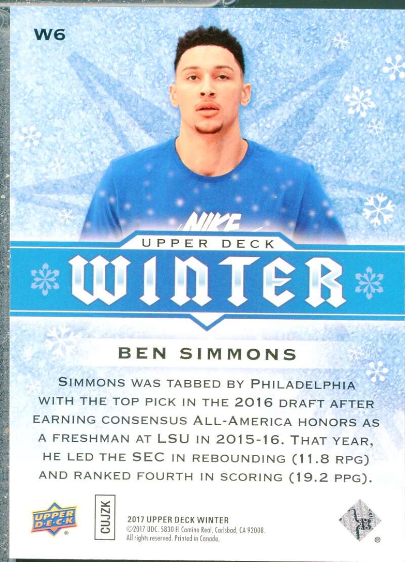 Ben Simmons Card 2017-18 Upper Deck Winter #W6  Image 2