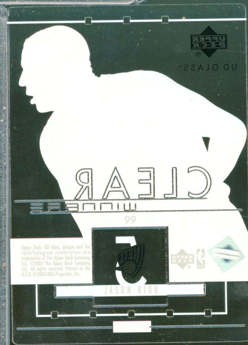 Jason Kidd CW Card 2002-03 UD Glass #99  Image 2
