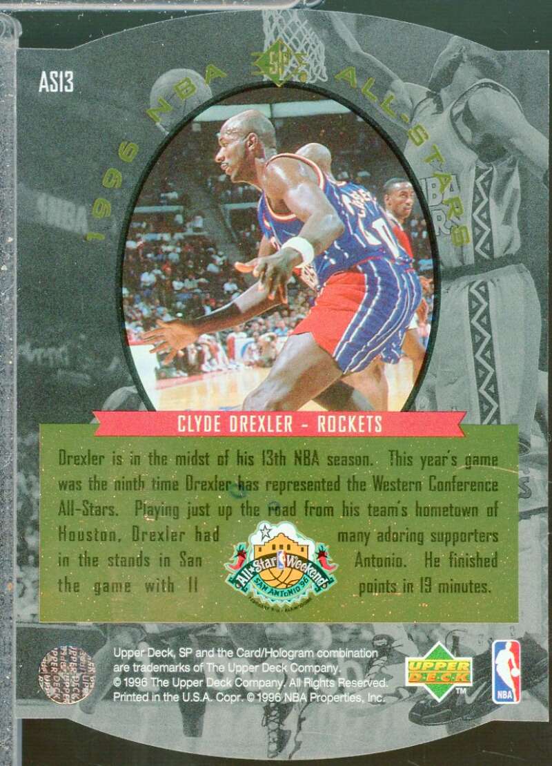 Clyde Drexler Card 1995-96 SP All-Stars Gold #AS13  Image 2
