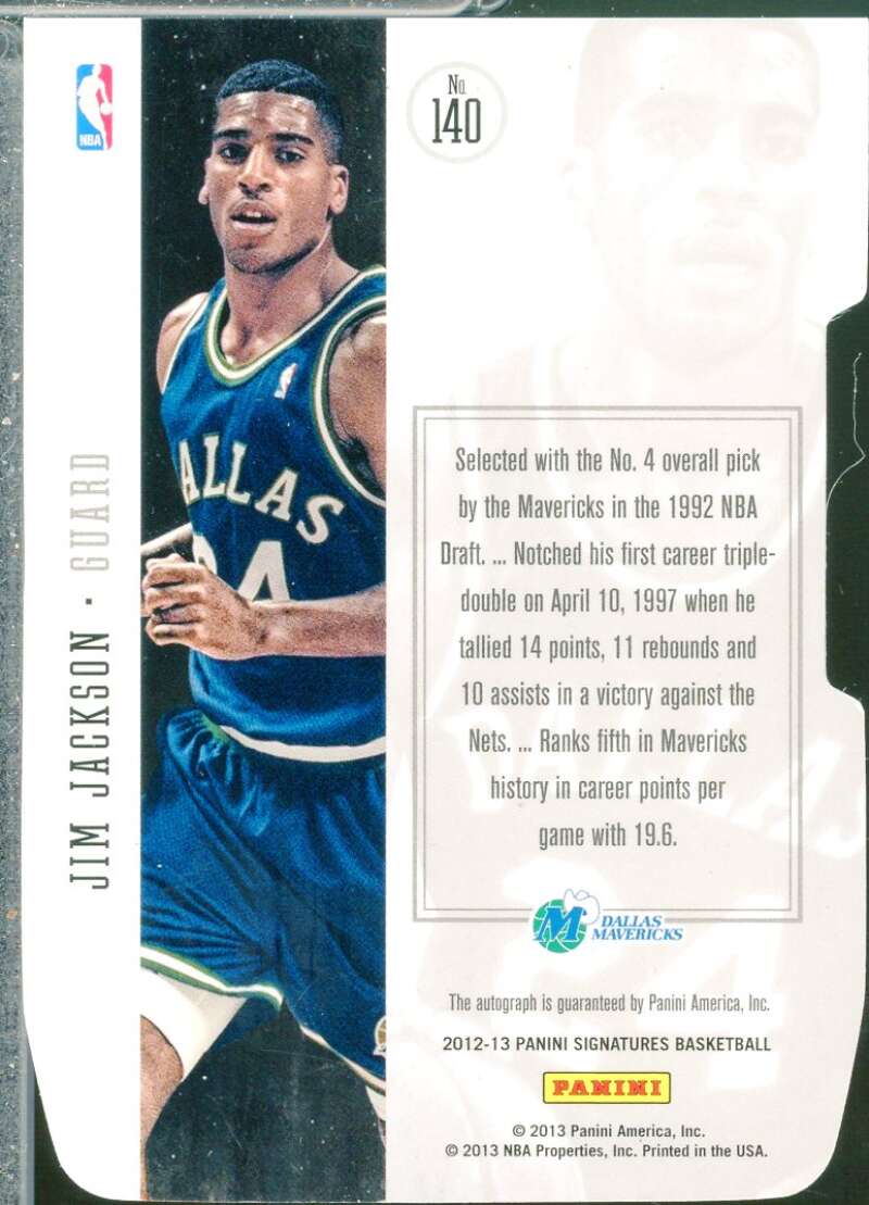 Jim Jackson Card 2012-13 Panini Signatures Die Cut Autographs #140  Image 2
