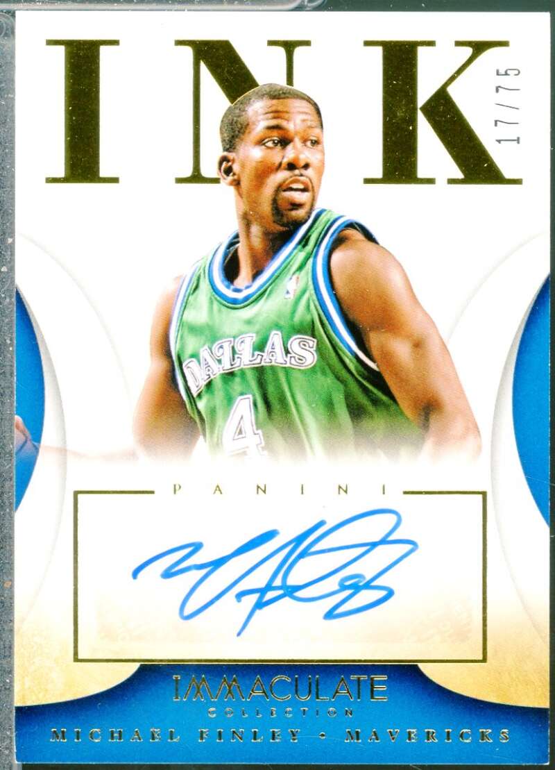Michael Finley Card 2013-14 Immaculate Collection Ink #5  Image 1