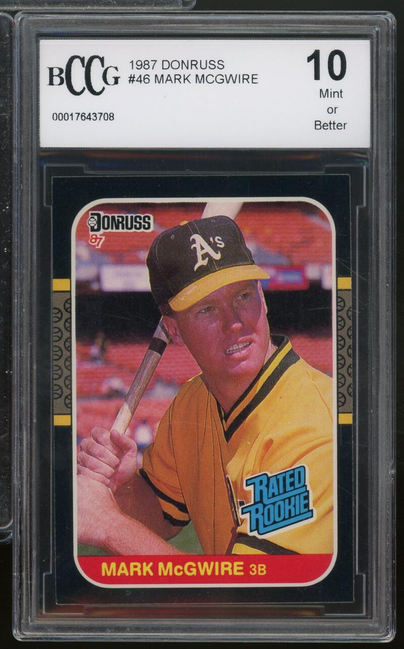 1987 Donruss #46 Mark McGwire Rookie Card BGS BCCG 10 Mint+ Image 1