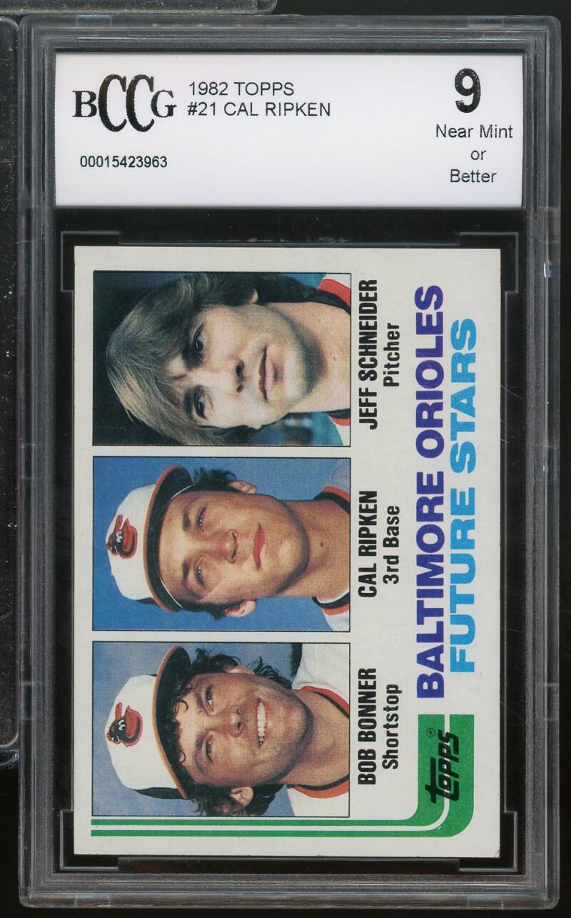 1982 Topps #21 Cal Ripken Jr. Rookie Card BGS BCCG 9 Near Mint+ Image 1