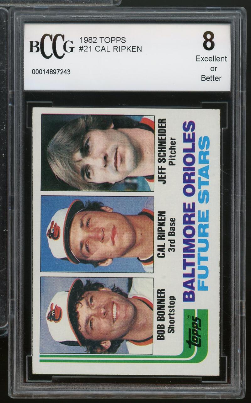 1982 Topps #21 Cal Ripken Rookie Card BGS BCCG 8 Excellent+ Image 1