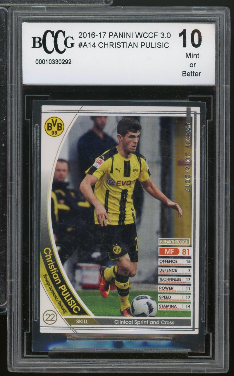 2016-17 Panini WCCG 3.0 #a14 Christian Pulisic Rookie Card BGS BCCG 10 Mint+ Image 1