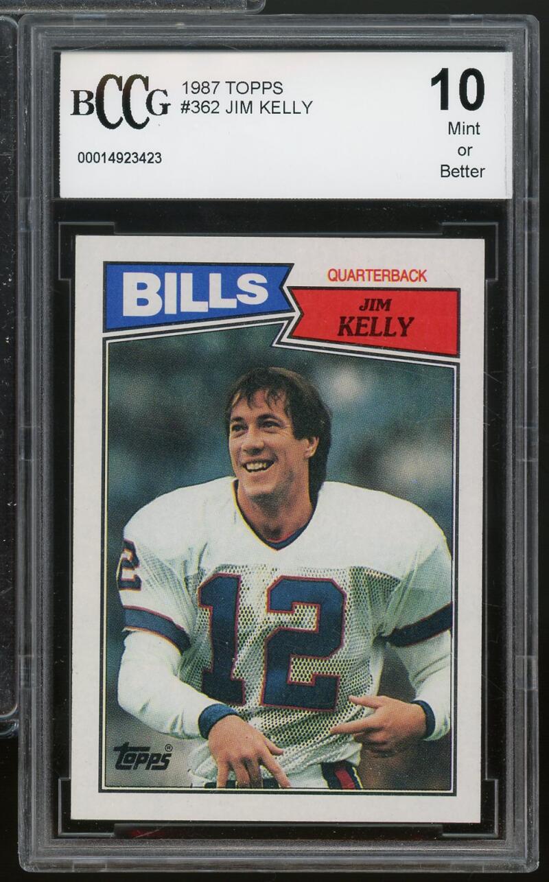 1987 Topps #362 Jim Kelly Rookie Card BGS BCCG 10 Mint+ Image 1