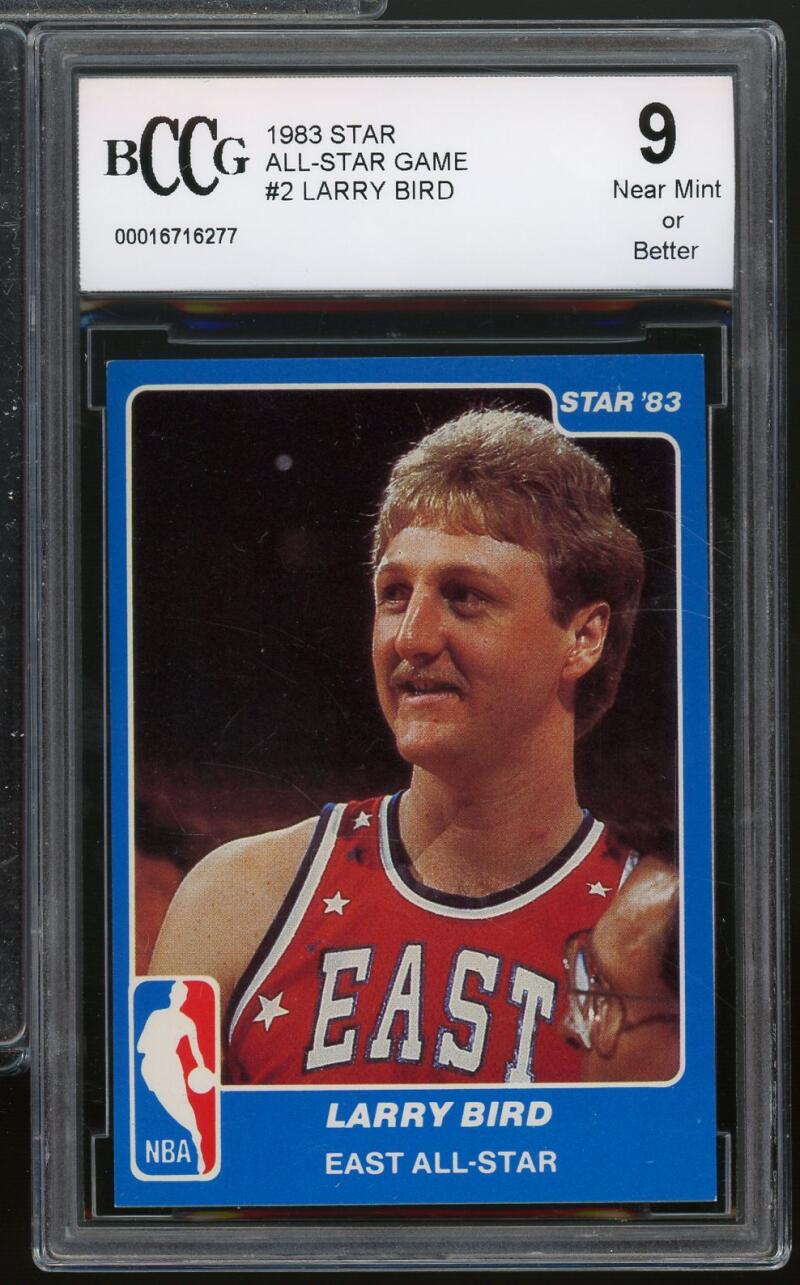 1983 Star All-Star Game #2 Larry Bird Card BGS BCCG 9 Near Mint+ Image 1