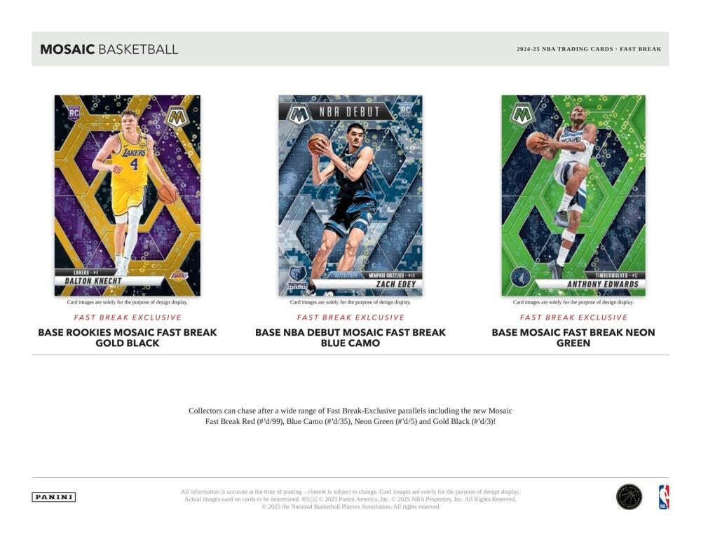 2024-25 Panini Mosaic Basketball Fast Break Box Image 3