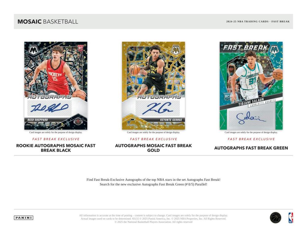 2024-25 Panini Mosaic Basketball Fast Break Box Image 4