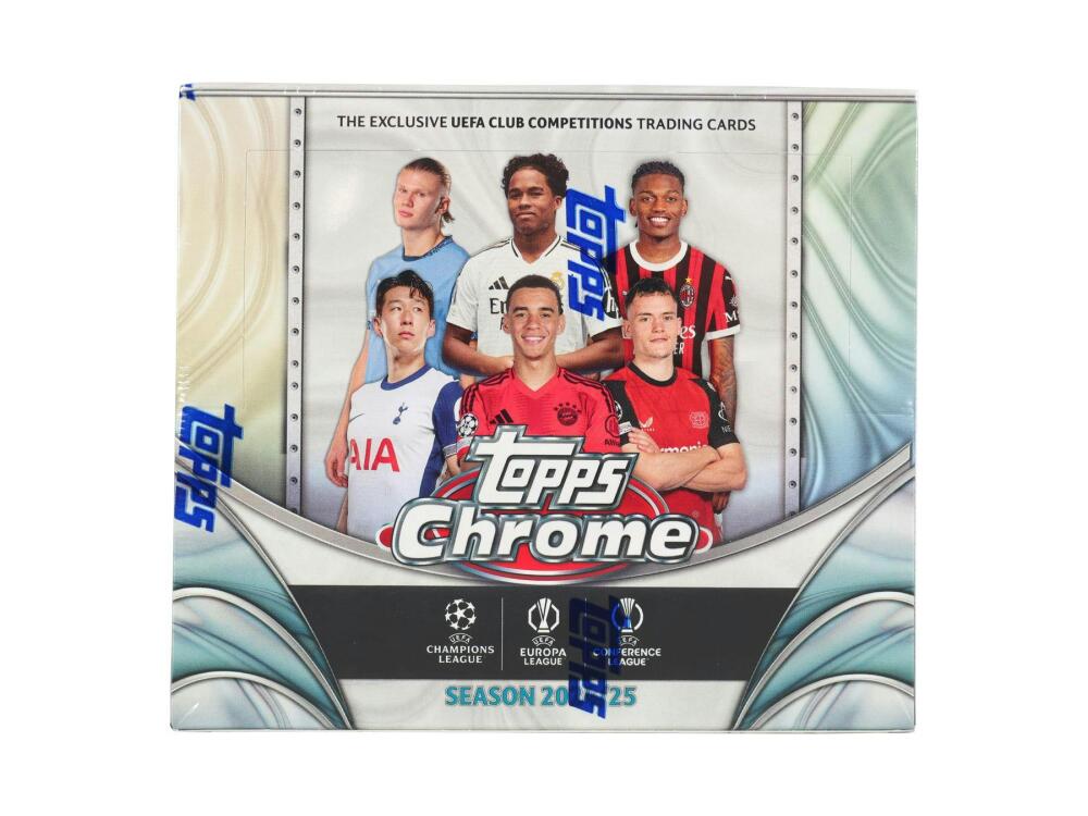2024-25 Topps Chrome UEFA Club Competitions Soccer Hobby Jumbo Box Image 1