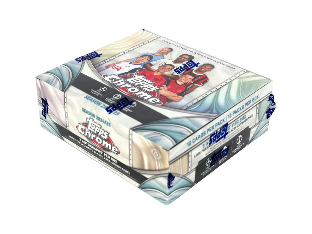 2024-25 Topps Chrome UEFA Club Competitions Soccer Hobby Jumbo Box Image 2