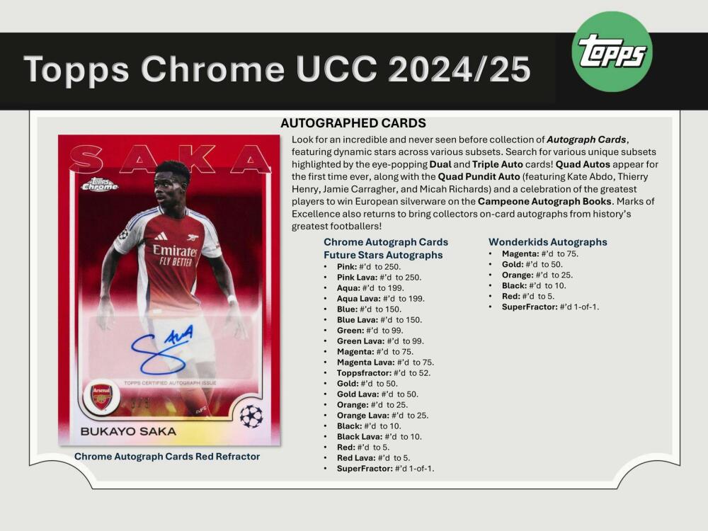 2024-25 Topps Chrome UEFA Club Competitions Soccer Hobby Jumbo Box Image 7