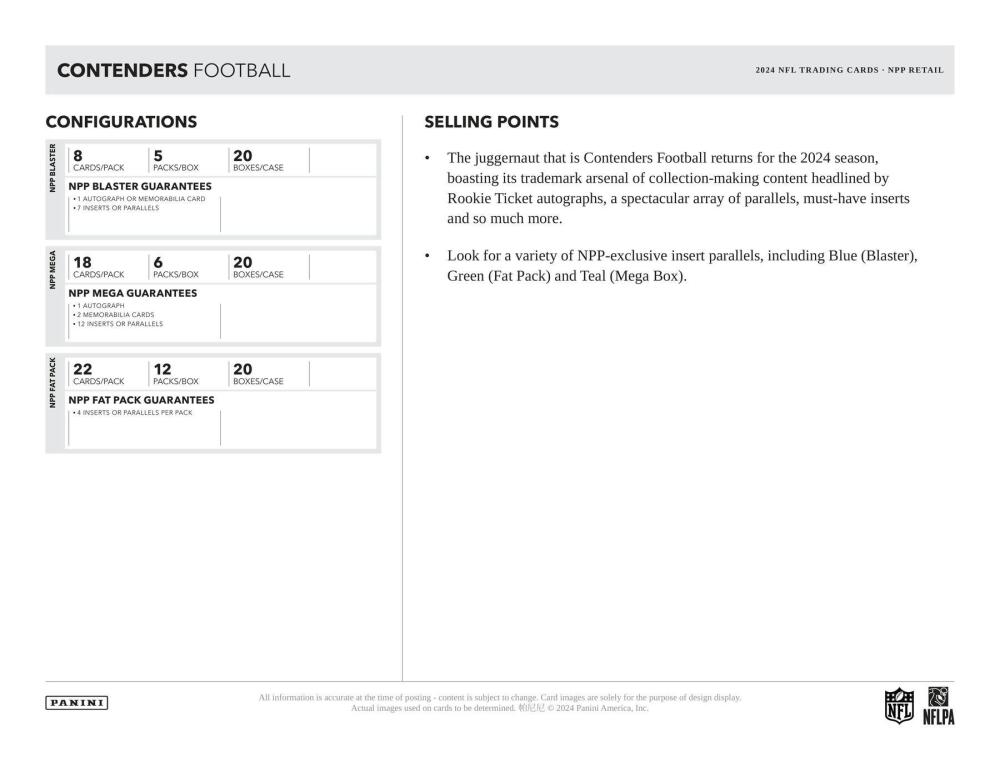 2024 Panini Contenders Football Retail 24-Pack Box Image 5