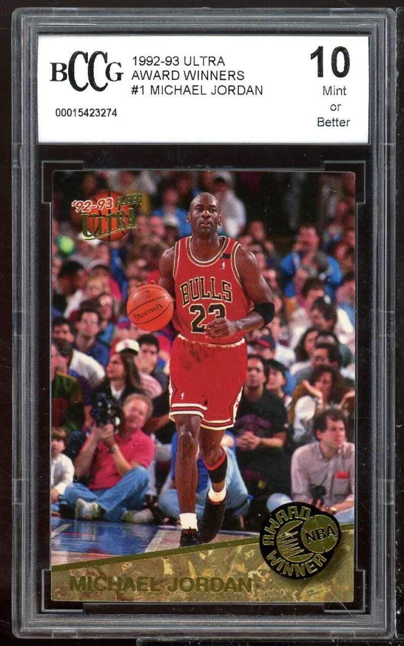 1992-93 Ultra Award Winners #1 Michael Jordan Card BGS BCCG 10 Mint+ Image 1