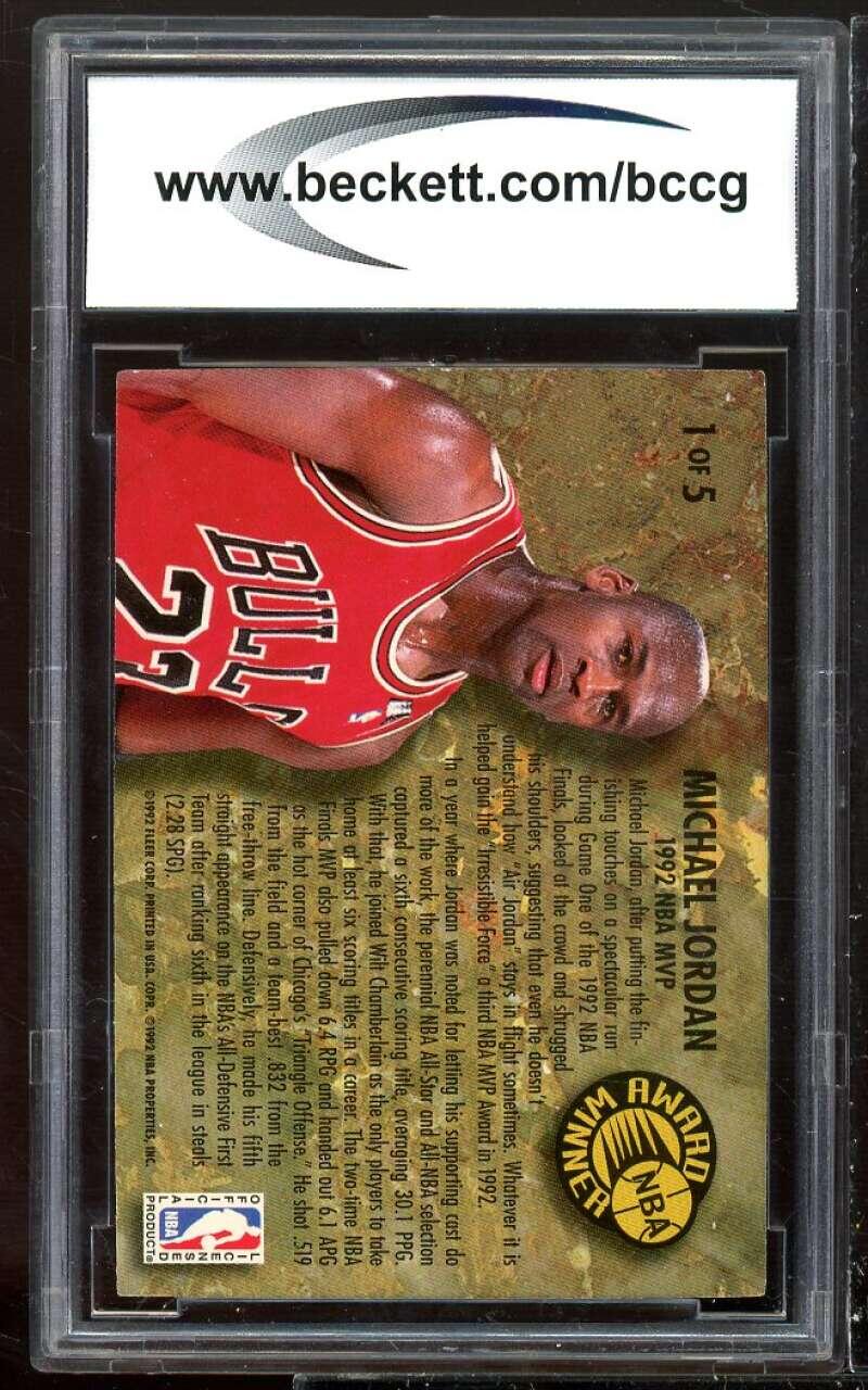 1992-93 Ultra Award Winners #1 Michael Jordan Card BGS BCCG 10 Mint+ Image 2