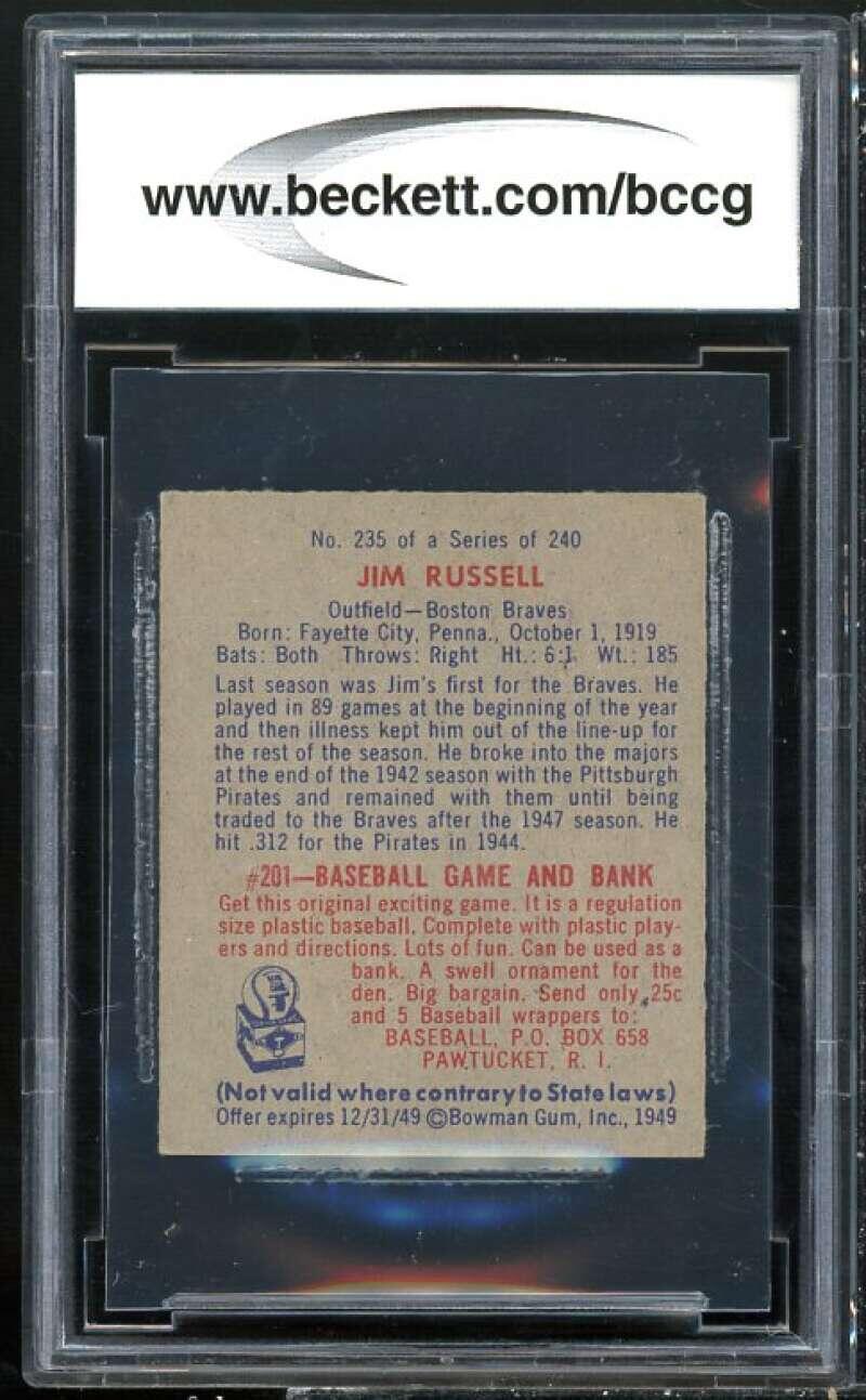 1949 Bowman #235 Jim Russell Card Image 2