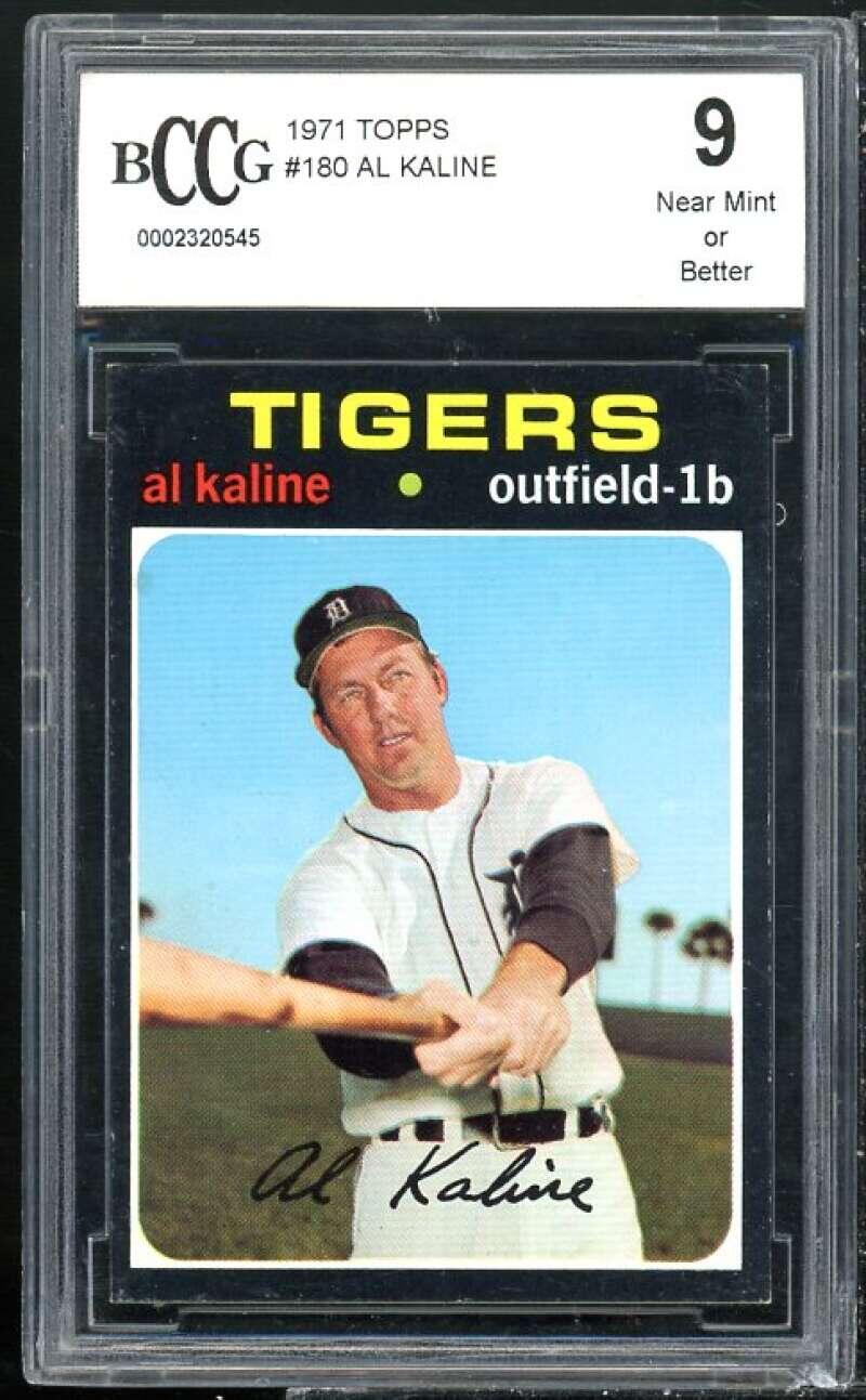 1971 Topps #180 Al Kaline Card BGS BCCG 9 Near Mint+ Image 1