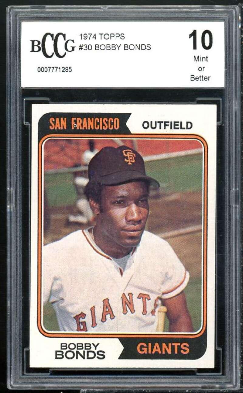 1974 Topps #30 Bobby Bonds Card BGS BCCG 10 Mint+ Image 1