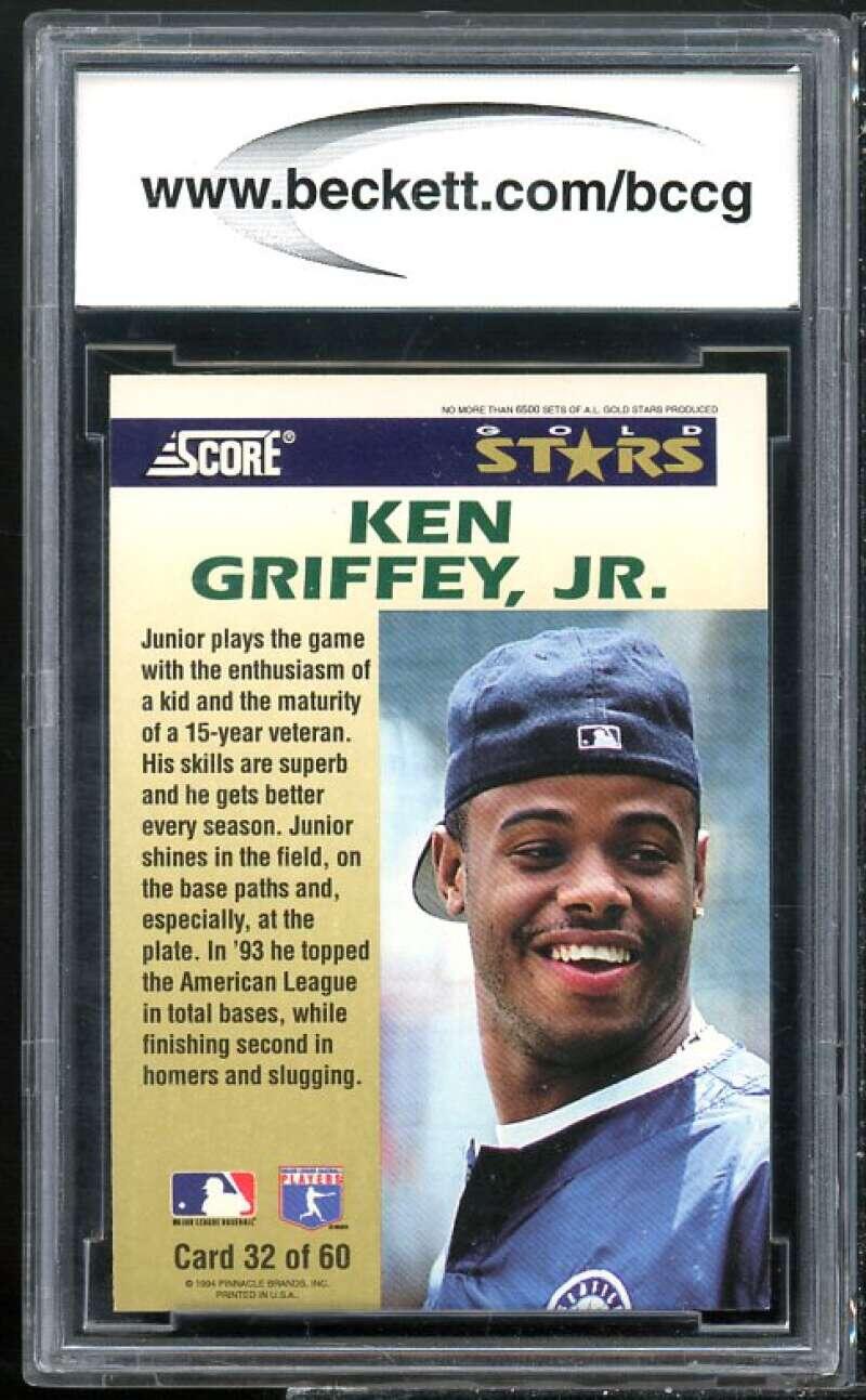 1994 Score Gold Stars #32 Ken Griffey Jr. Card BGS BCCG 10 Mint+ Image 2