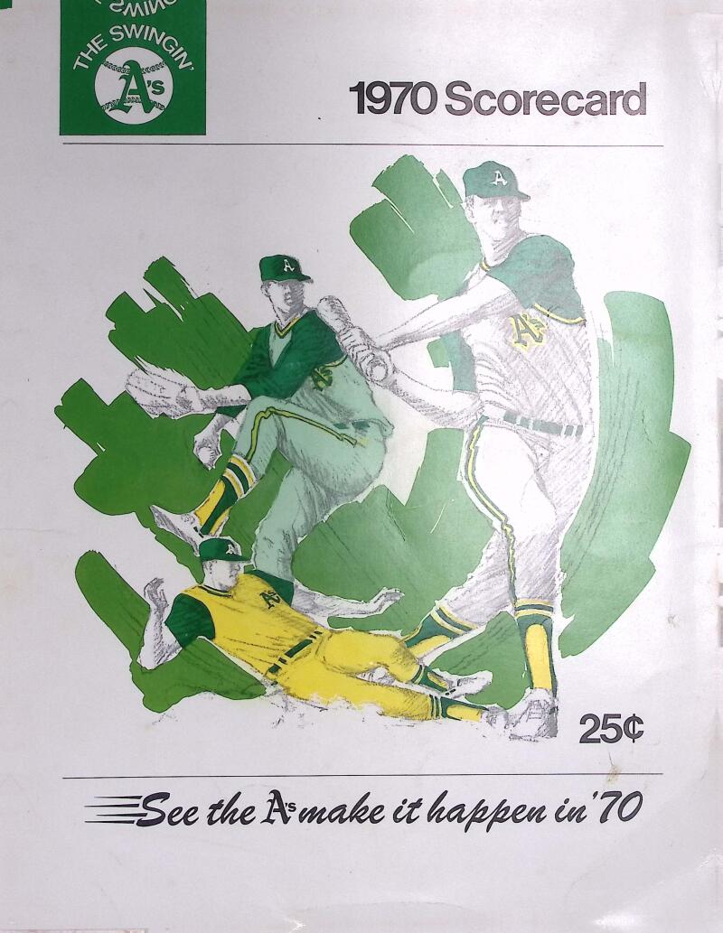 1970 Athletics vs Chicago White Sox Baseball Score Card Image 1