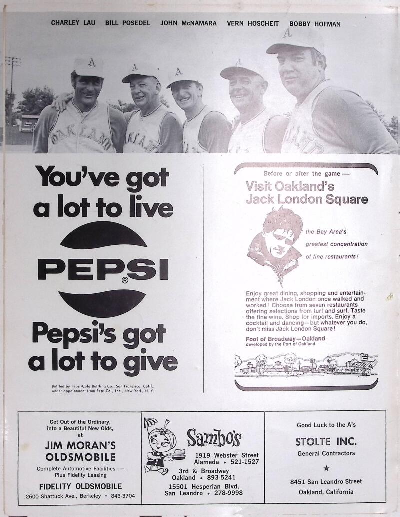1970 Athletics vs Chicago White Sox Baseball Score Card Image 3