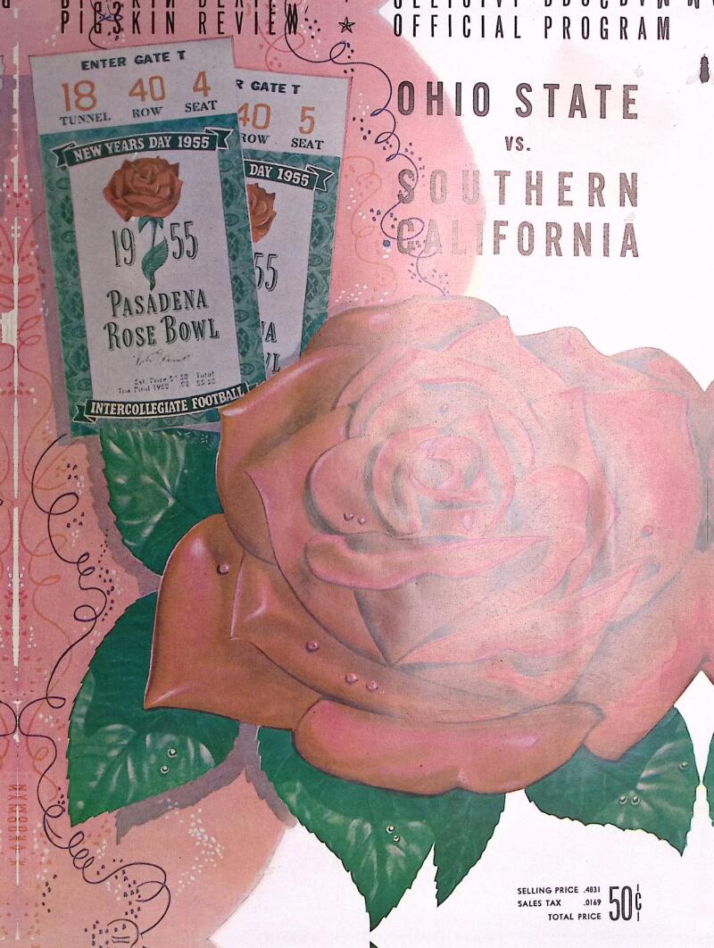 1955 Rose Bowl Ohio State vs Southern California Football Official Program Image 1