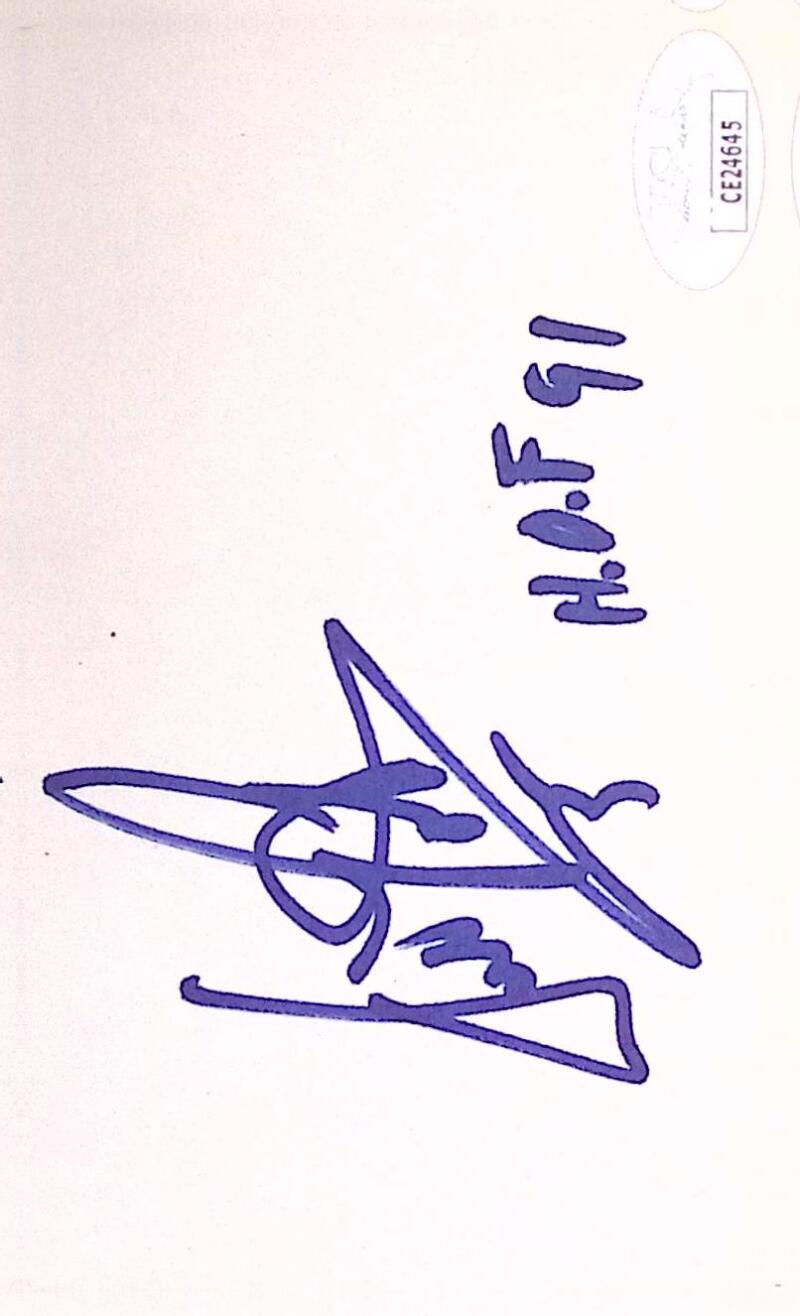Dennis Potvin Islanders HOF 91 Signed Autographed 3x5 Index Card JSA Authentic Image 1