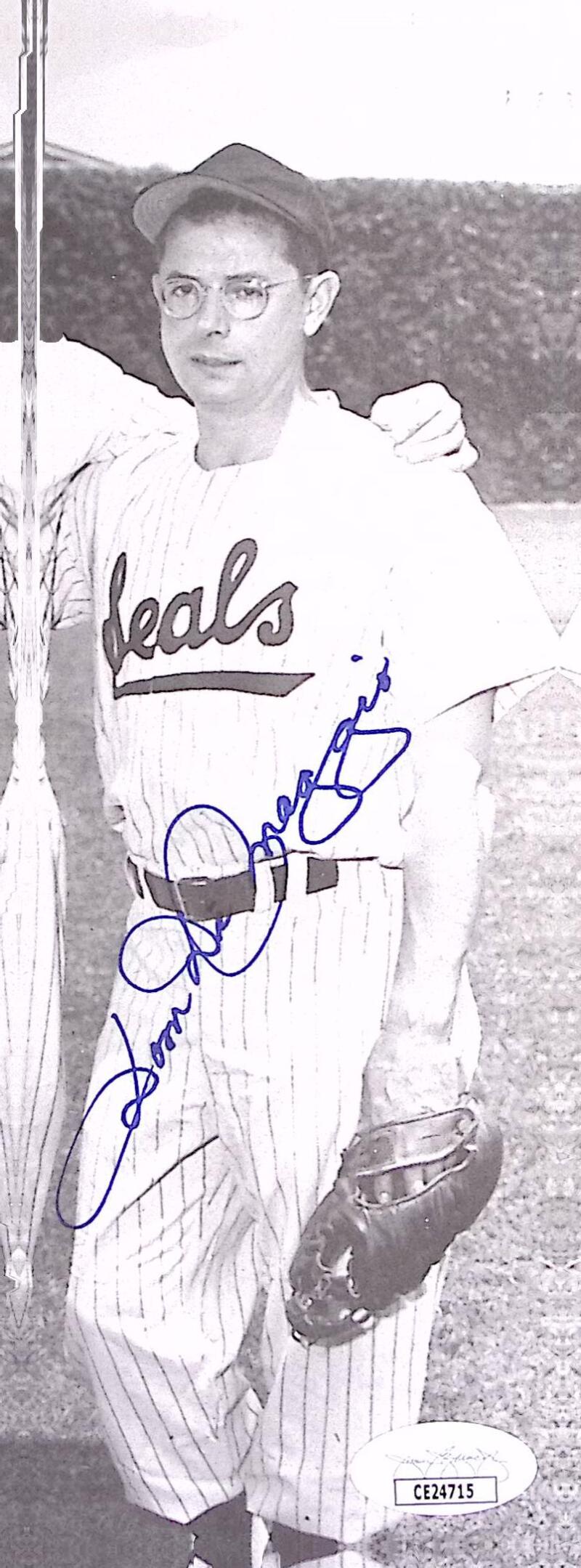 Dom DiMaggio Seals Signed Autographed 3x8.5 Photo JSA Authentic Image 1