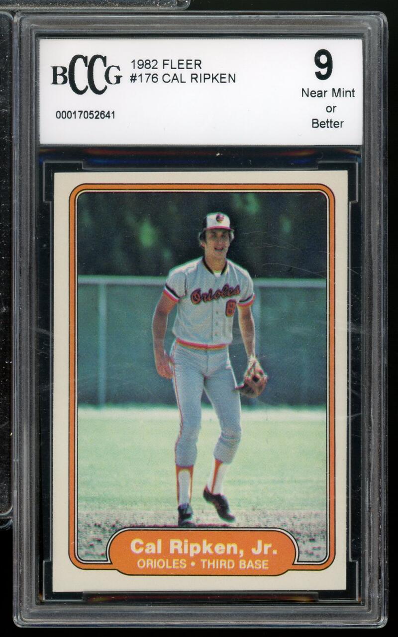 1982 Fleer #176 Cal Ripken Jr Rookie Card BGS BCCG 9 Near Mint+ Image 1