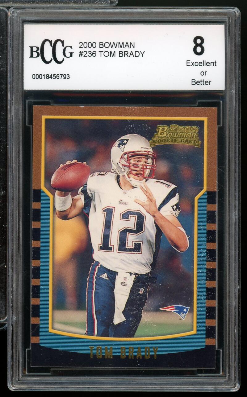2000 Bowman #236 Tom Brady Rookie Card BGS BCCG 8 Excellent+ Image 1
