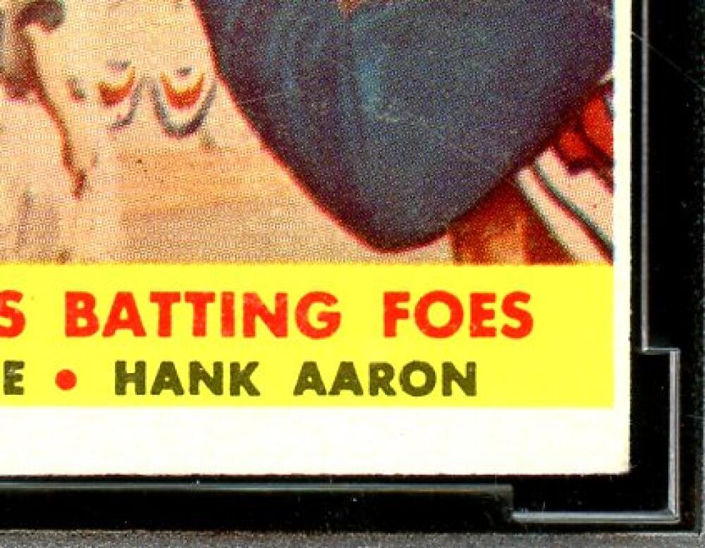 1958 Topps #418 Hank Aaron / Mickey Mantle Card BGS BCCG 7 Very Good+ Image 6