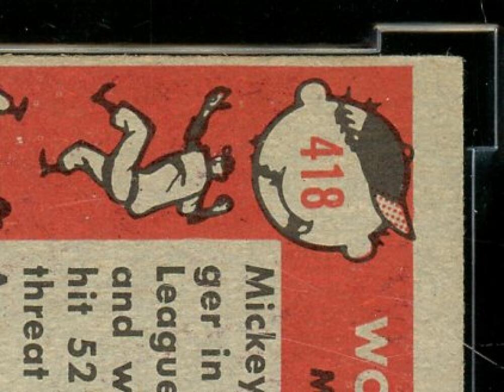 1958 Topps #418 Hank Aaron / Mickey Mantle Card BGS BCCG 7 Very Good+ Image 8