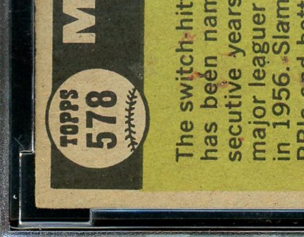 1961 Topps #578 Mickey Mantle All Star Card BGS BCCG 8 Excellent+ Image 5