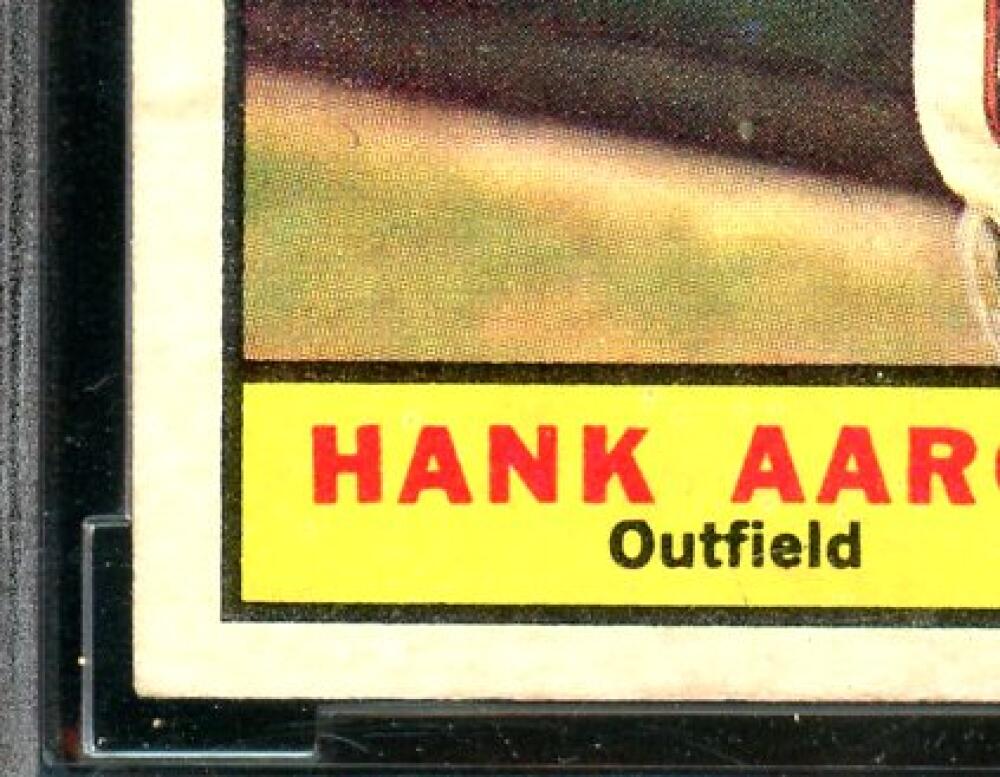 1961 Topps #415 Hank Aaron Card BGS BCCG 8 Excellent+ Image 5