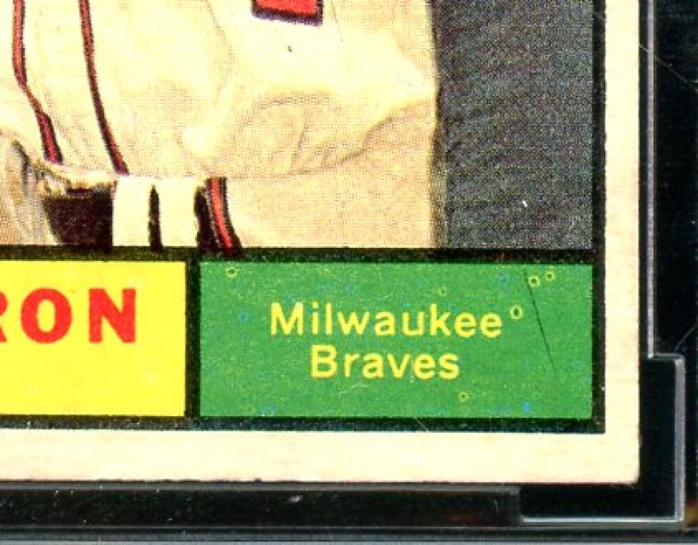 1961 Topps #415 Hank Aaron Card BGS BCCG 8 Excellent+ Image 6