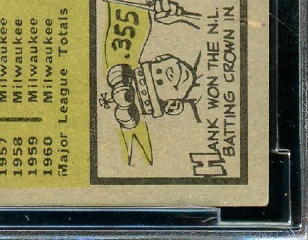 1961 Topps #415 Hank Aaron Card BGS BCCG 8 Excellent+ Image 10