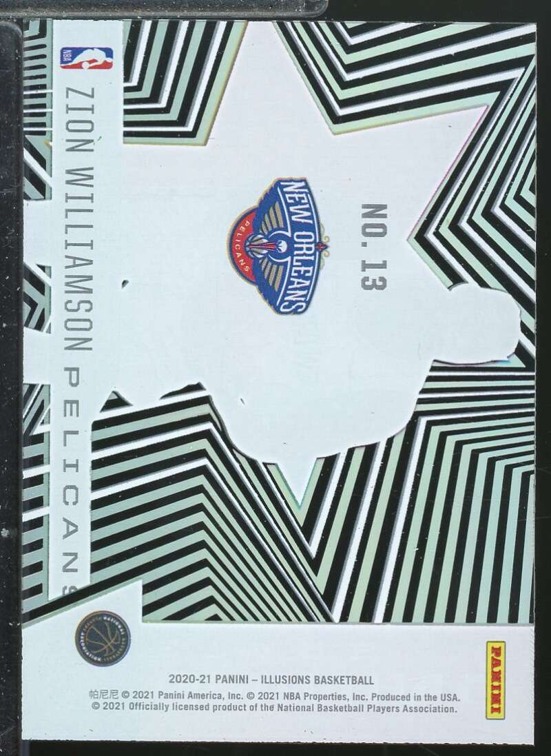 Zion Williamson Card 2020-21 Panini Illusions Shining Stars Emerald #13  Image 2
