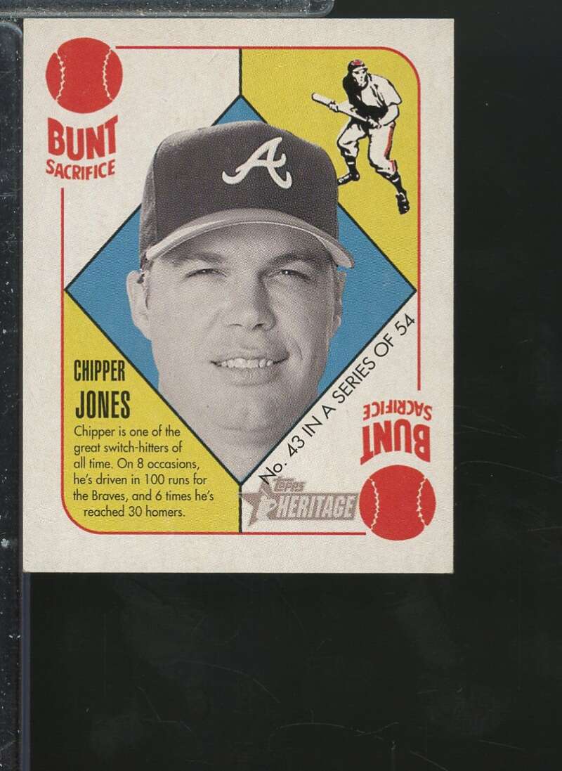 Chipper Jones Card 2005 Bowman Heritage '51 Topps Heritage Red Backs #43  Image 1