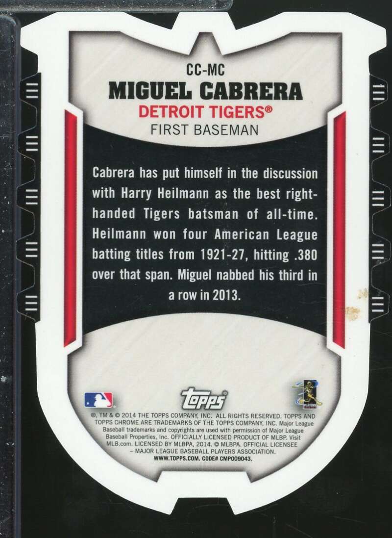 Miguel Cabrera Card 2014 Topps Chrome Chrome Connections Die Cuts #CCMC  Image 2