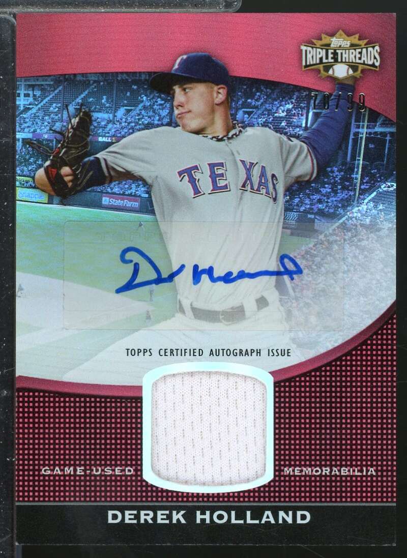 Derek Holland Card 2011 Topps Triple Threads Unity Relic Autographs #TTUAR72  Image 1