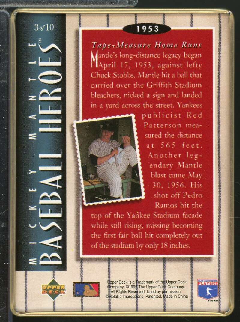 Mickey Mantle/1953 Tape -Measure Home Runs 1995 Upper Deck Metallic Impressions #3  Image 2