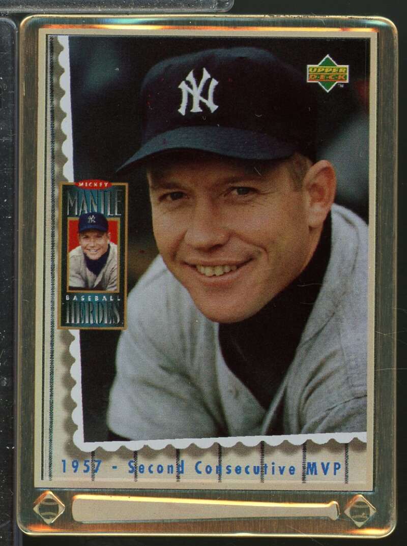 Mickey Mantle /1957 Second Consecutive MVP 1995 Upper Deck Metallic Impressions #5  Image 1