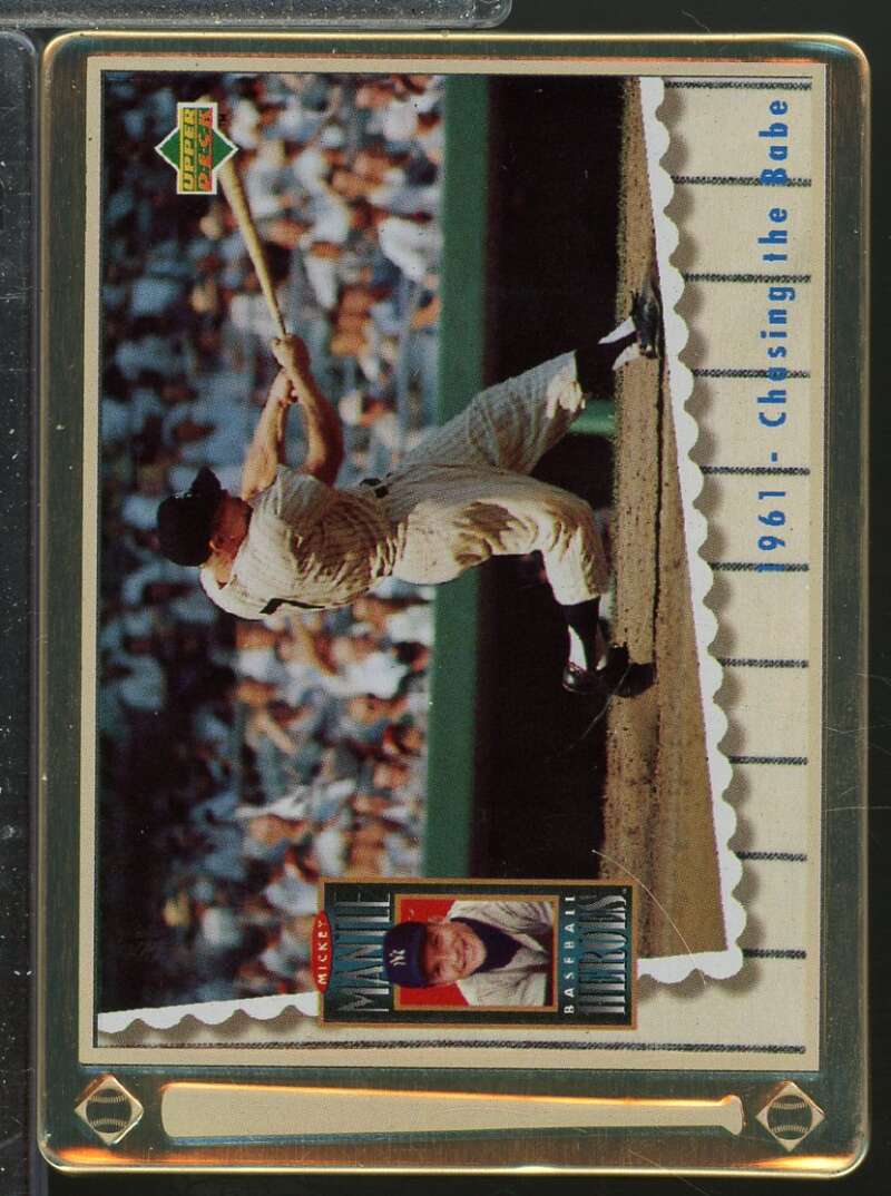 Mickey Mantle /1961 Chasing the Babe 1995 Upper Deck Metallic Impressions #6  Image 1