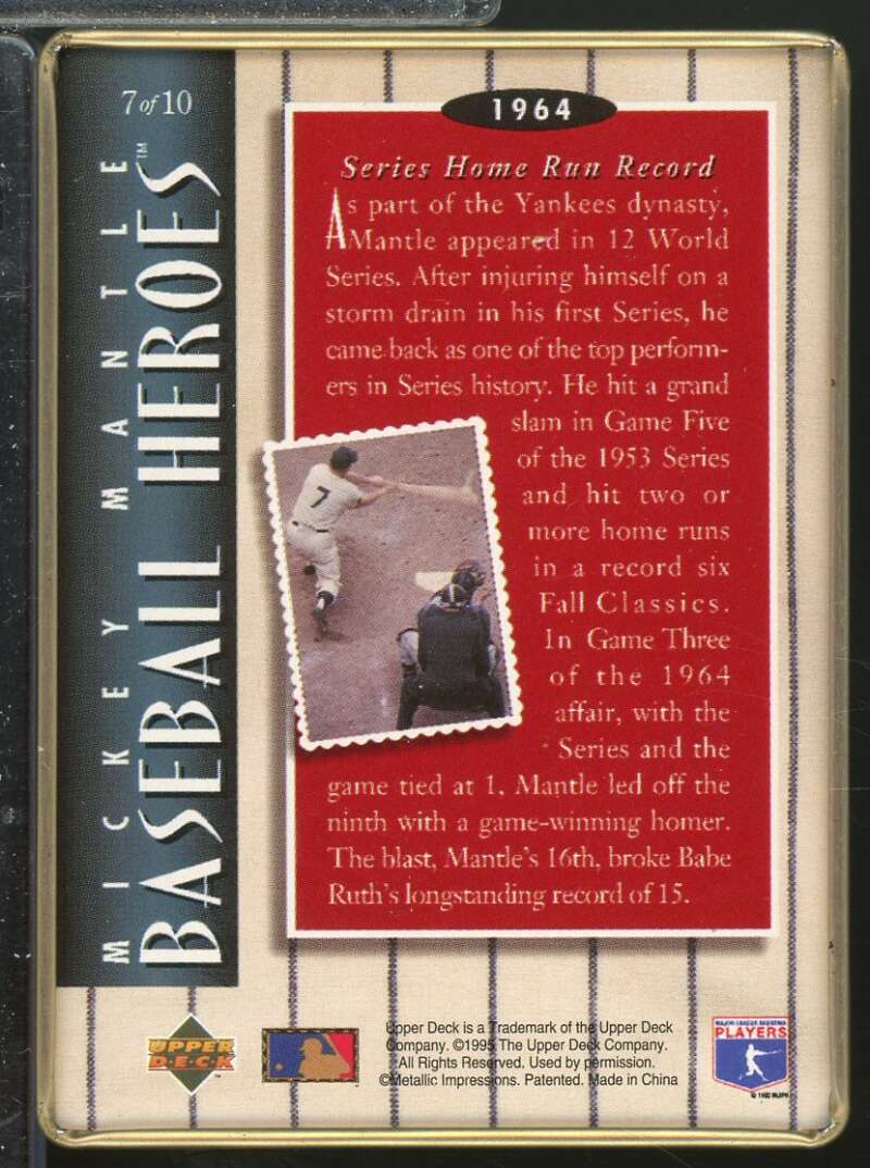 Mickey Mantle /1964 Series Home Run Record 1995 Upper Deck Metallic Impressions #7  Image 2