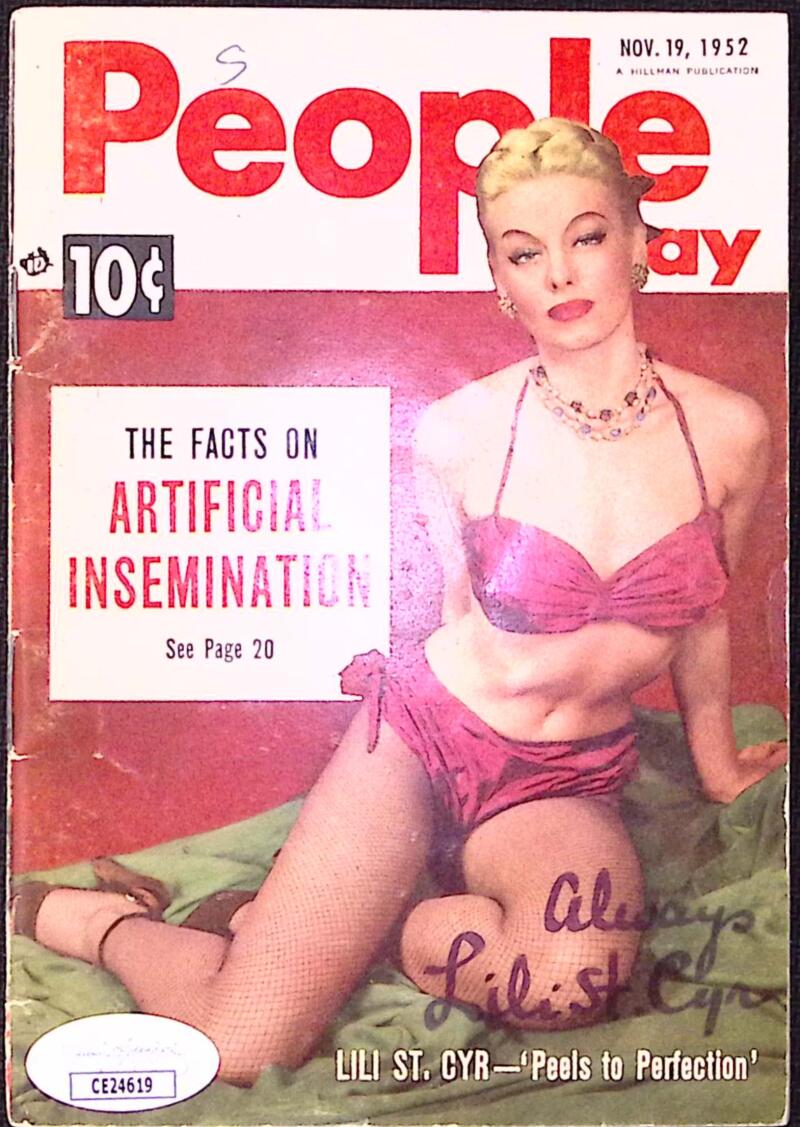 Lili St. Cyr Actress Signed Autographed People Say Magazine 1952 JSA Authentic Image 1