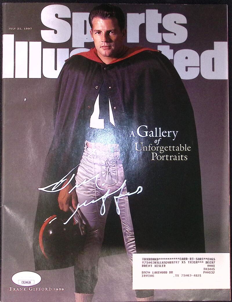 Frank Gifford Giants Signed Autograph Sports Illustrated Magazine JSA Authentic Image 1