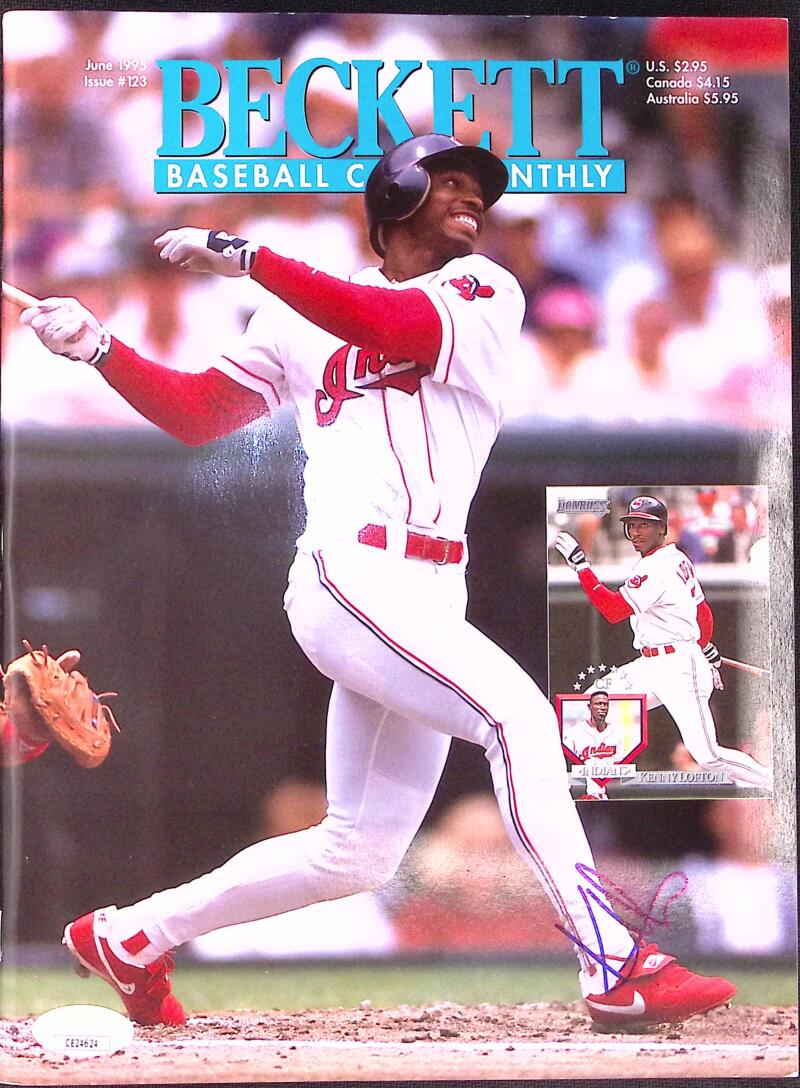Kenny Lofton Indians Signed Autographed Beckett Magazine JSA Authentic Image 1