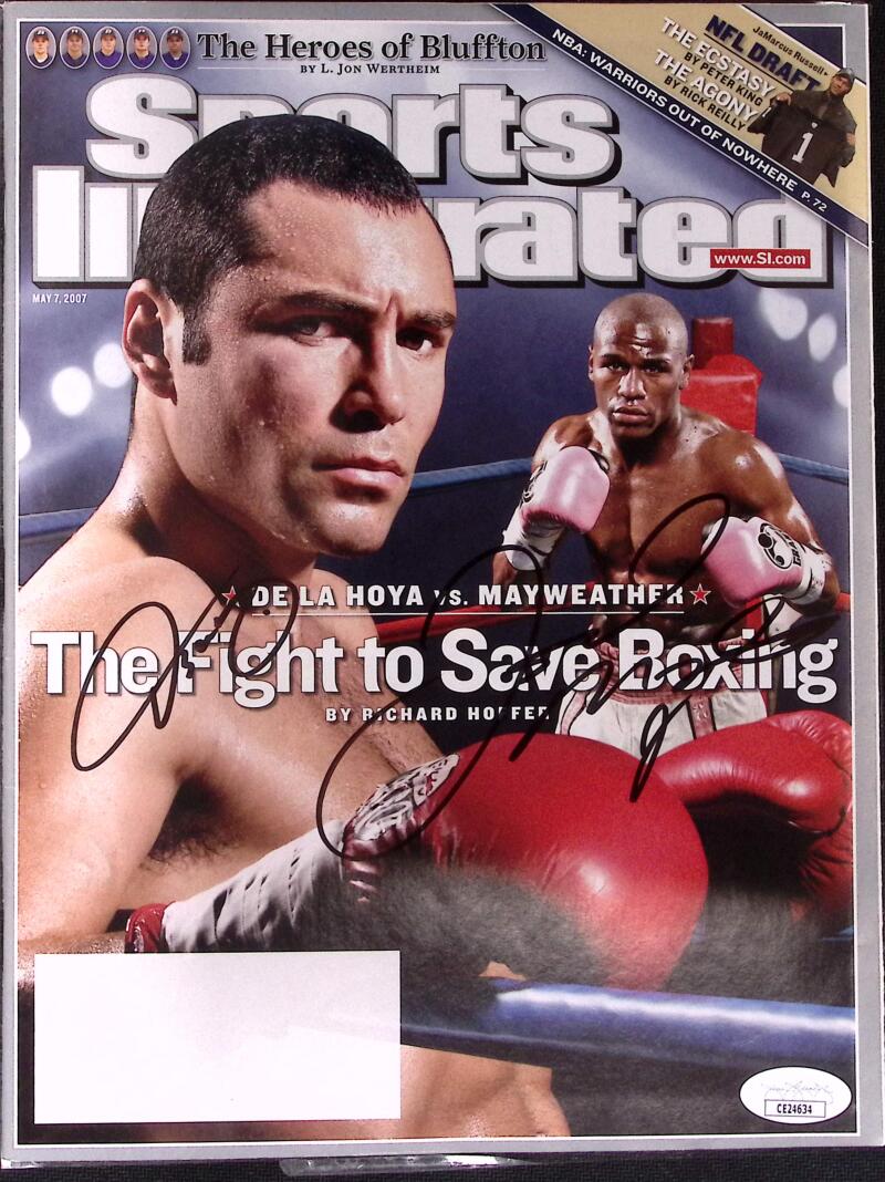 Floyd Mayweather De La Hoya Autograph Sports Illustrated Magazine JSA Authentic Image 1
